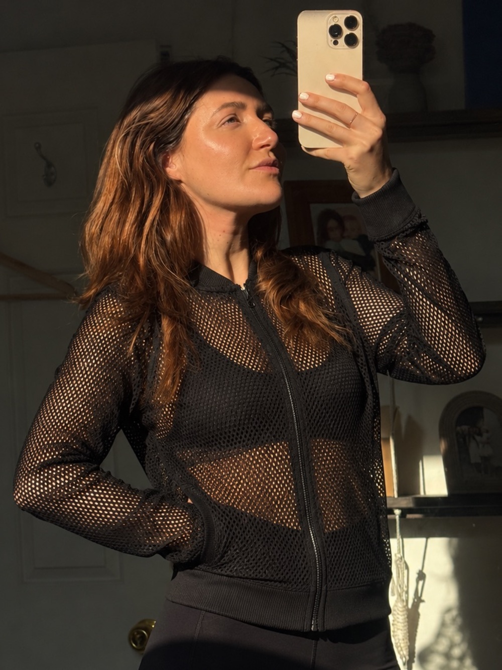 Victoria’s Secret Black Mesh Zip-Up Jacket / size M